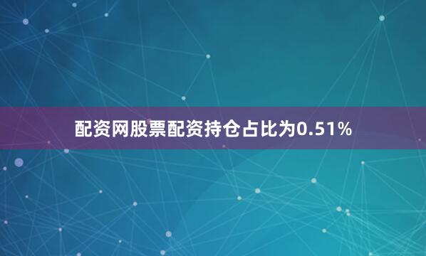 配资网股票配资持仓占比为0.51%